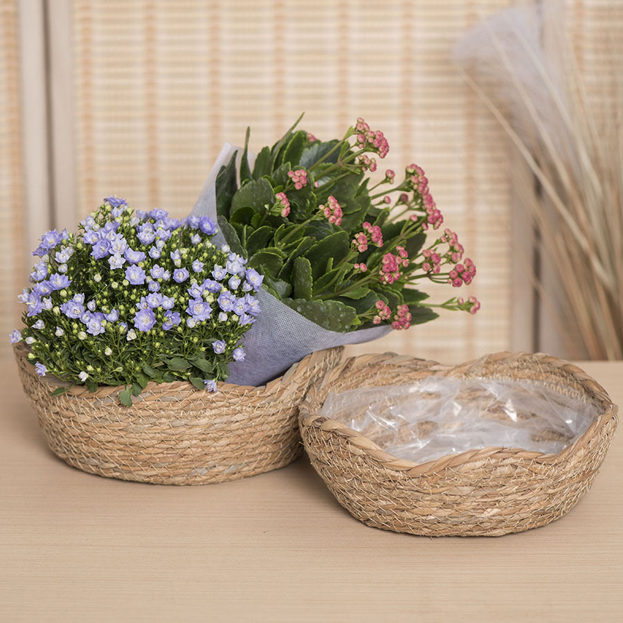 Woven pastoral style flower pot