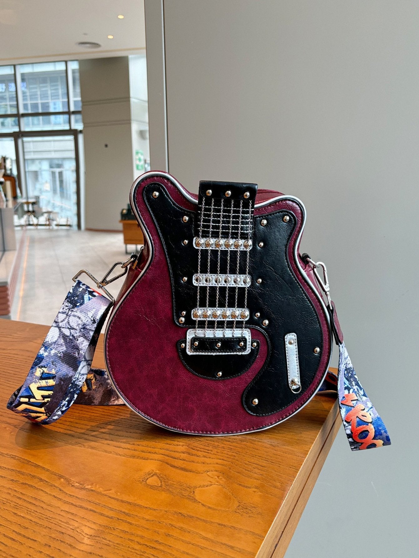 Guitar Shaped Crossbody Shoulder Bag