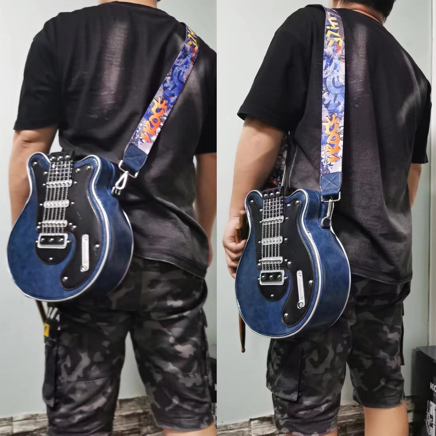 Guitar Shaped Crossbody Shoulder Bag