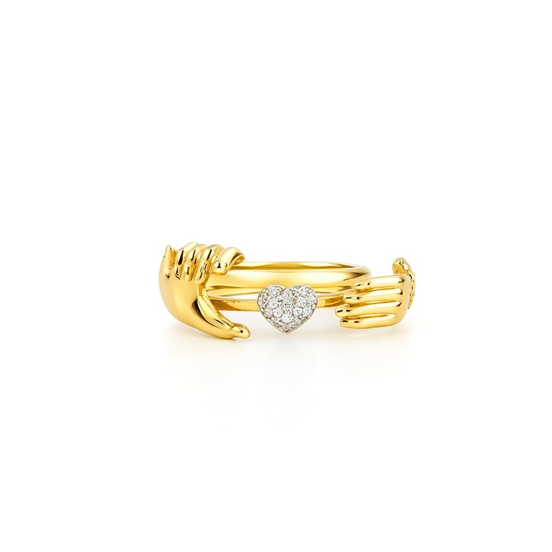 Love is an open heart💞 Handmade Open Hands Heart Ring