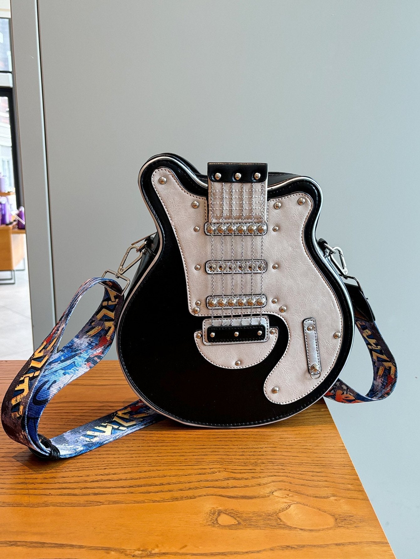 Guitar Shaped Crossbody Shoulder Bag