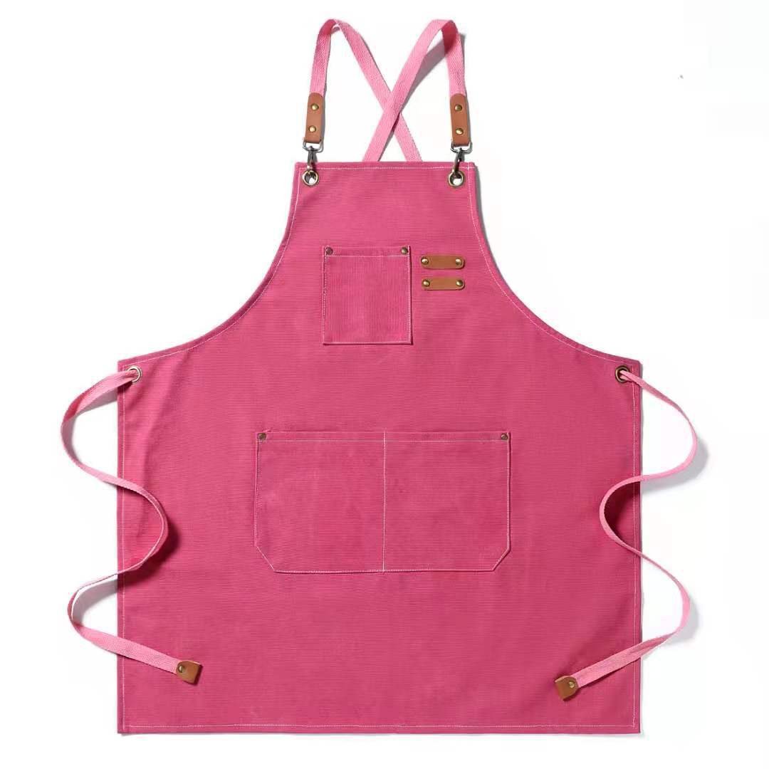 Cotton Canvas Cross Back Chef Apron (Adjustable, Large Pockets)