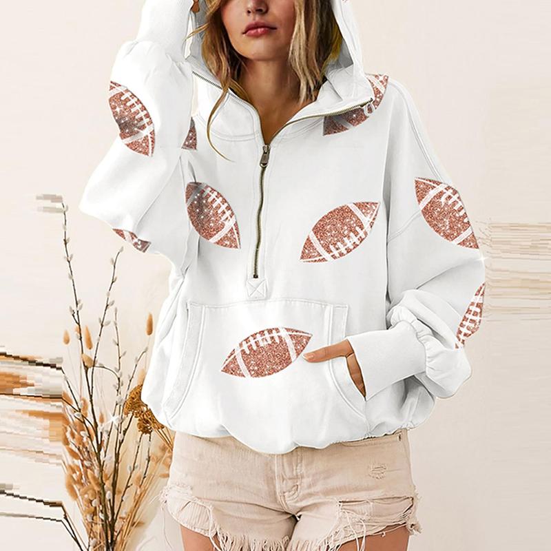 🔥‘Glam Kickoff’ Long Sleeve Zip Hoodie