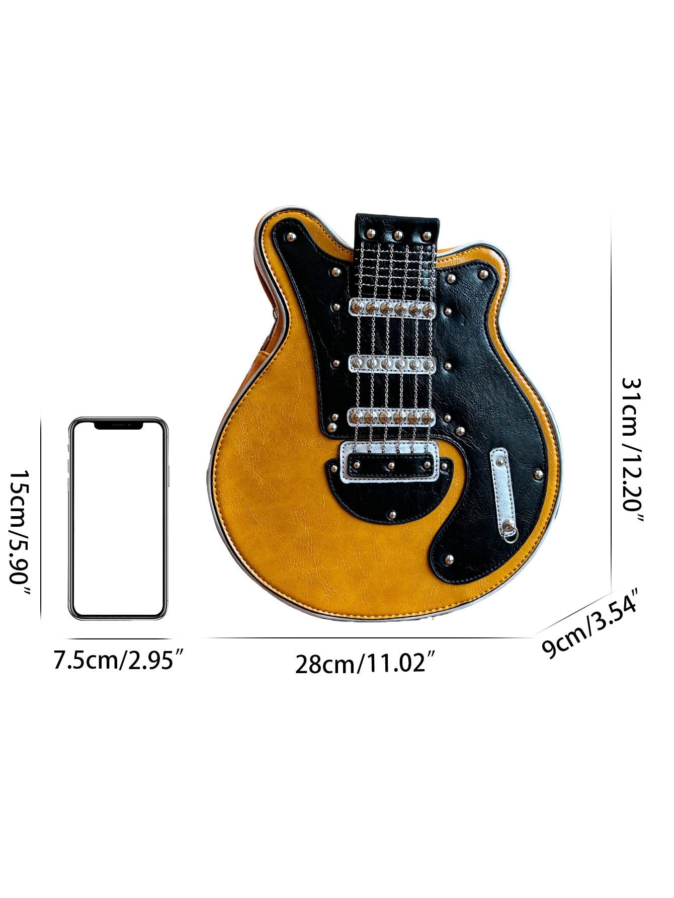 Guitar Shaped Crossbody Shoulder Bag