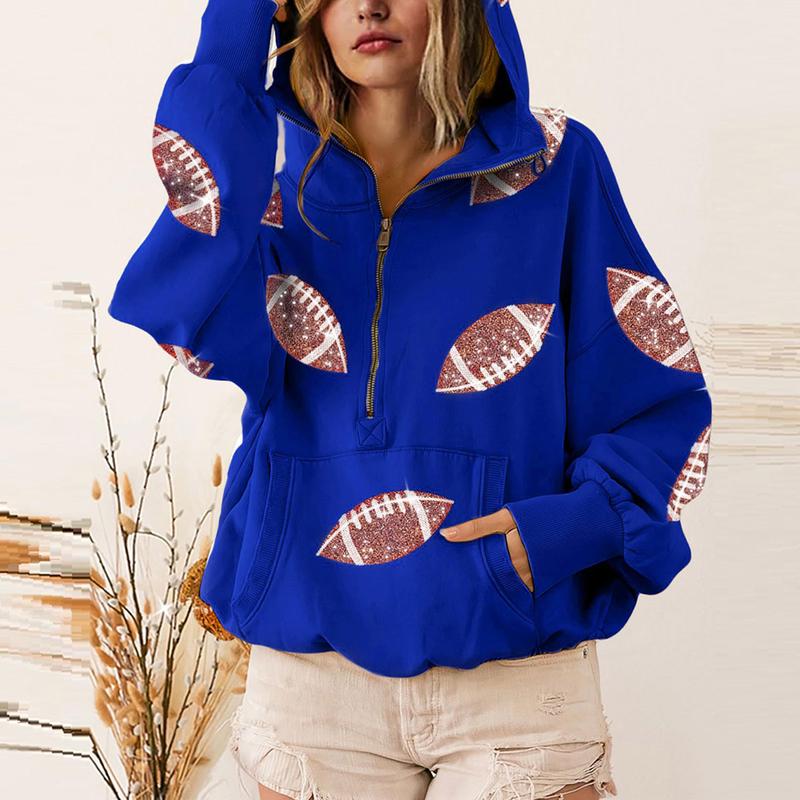 🔥‘Glam Kickoff’ Long Sleeve Zip Hoodie