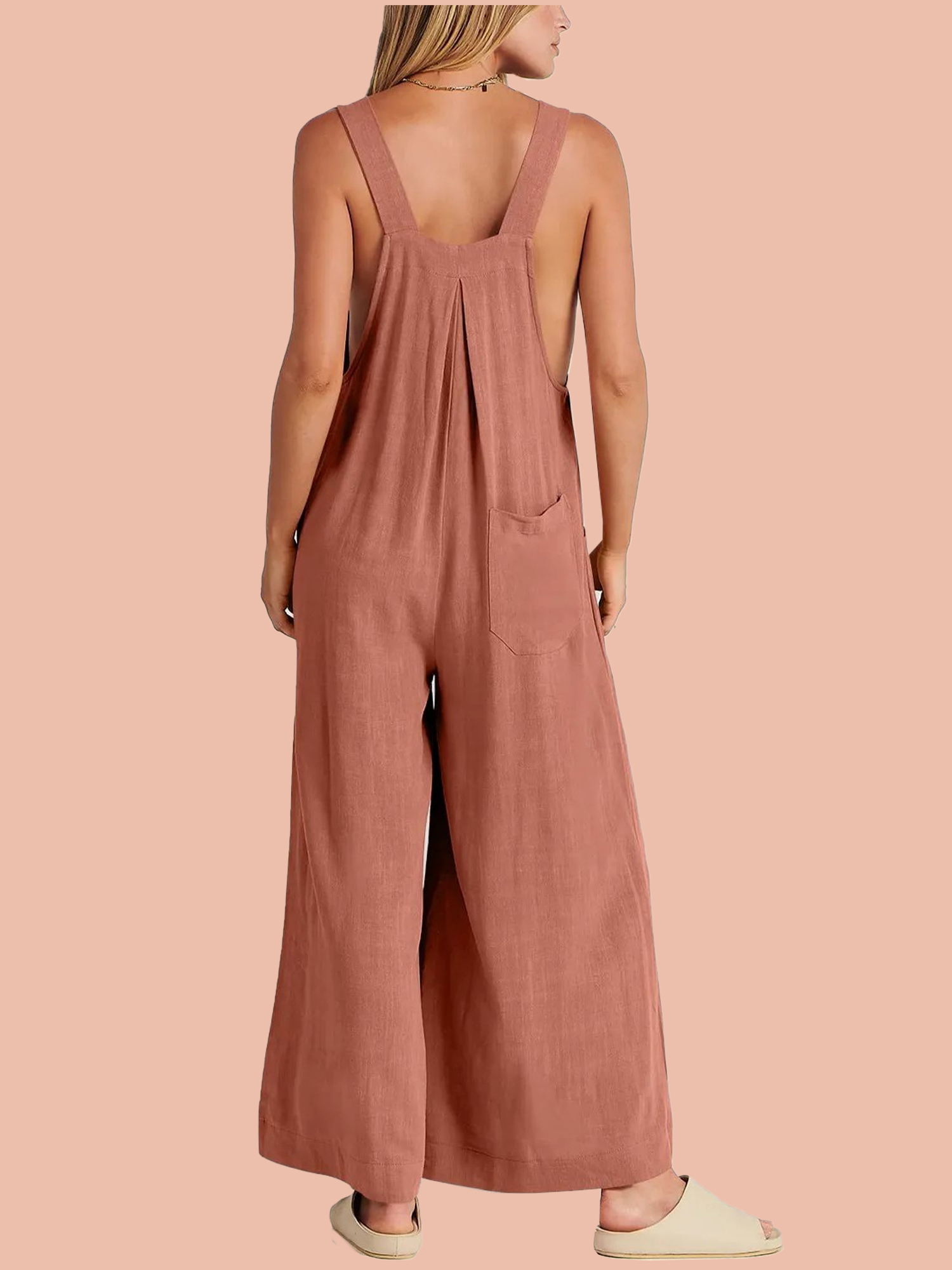 Sleeveless Wide Leg Jumpsuit with Pockets
