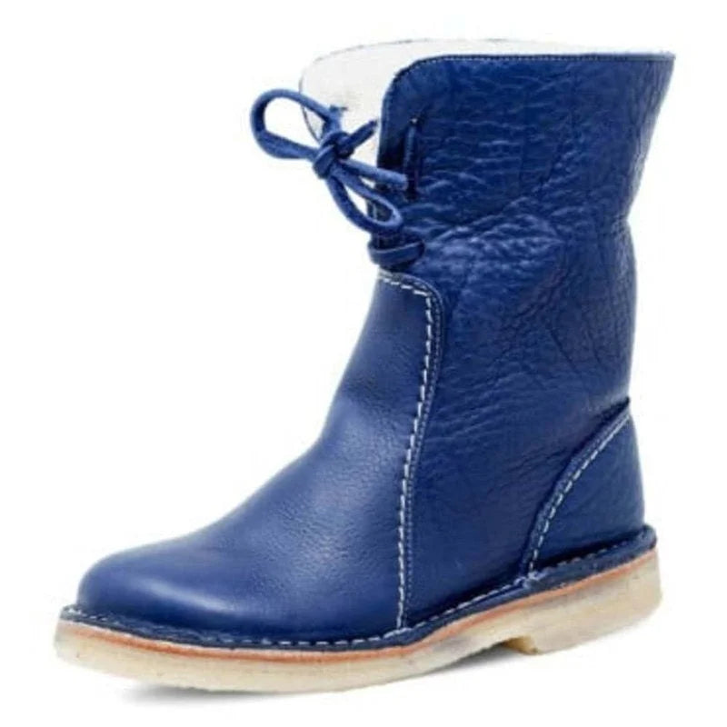 Winter Snow Boots Winter Mid Calf Boots Leather Snow Boots