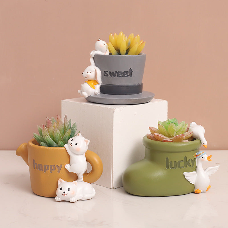 Decorative succulent flower pots