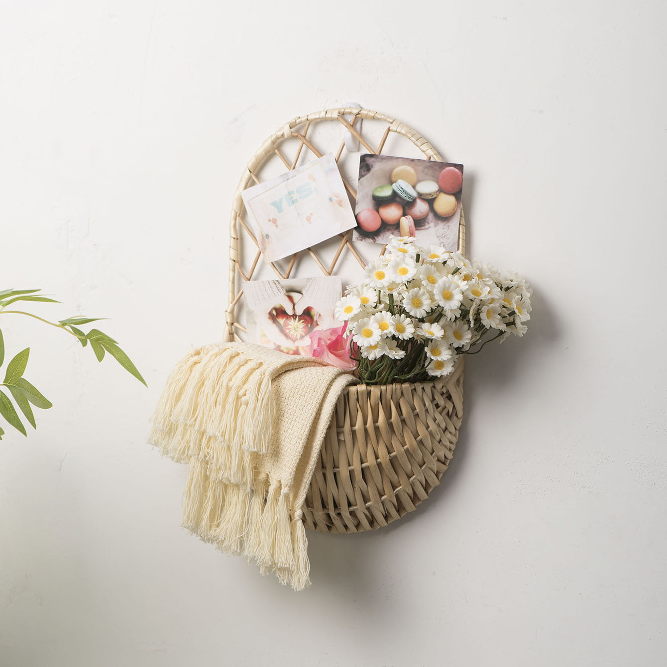 Handmade willow flower basket