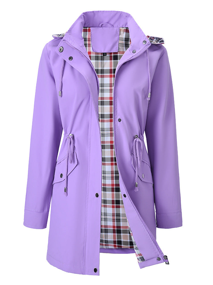 Solid Color Casual Jackets, Waterproof and Windproof Coats, Hooded Windbreakers