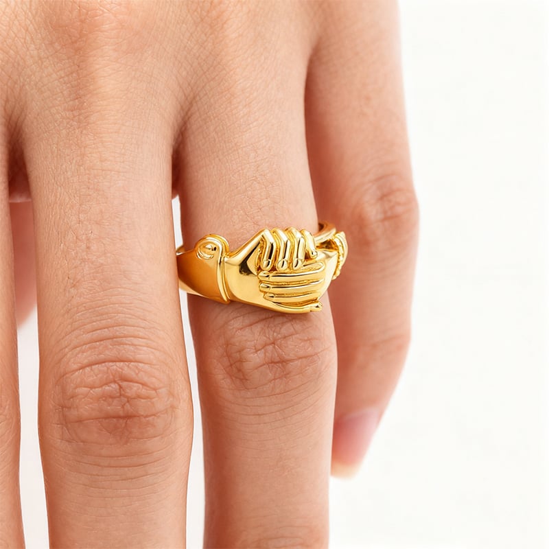 Love is an open heart💞 Handmade Open Hands Heart Ring