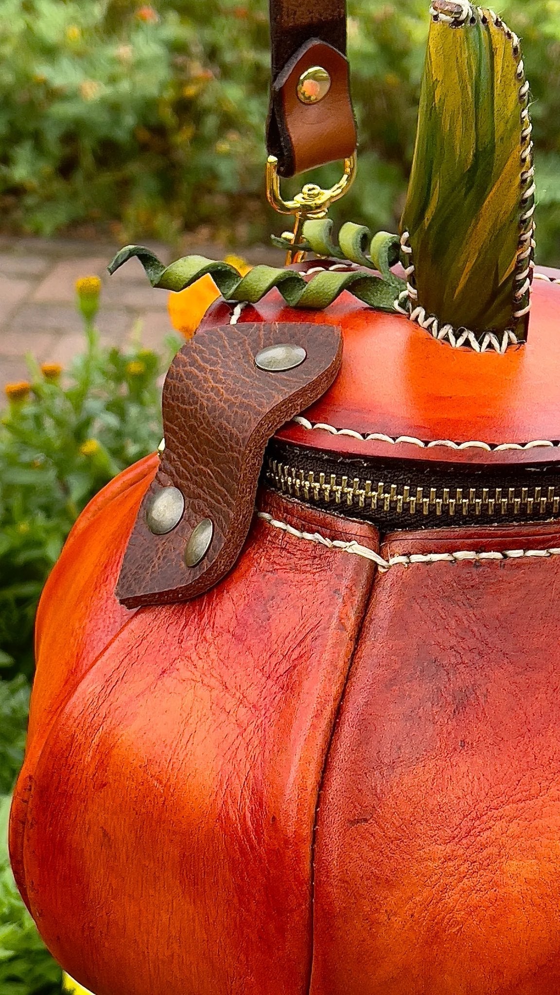 🎃The Great Purely handmade leather Pumpkin Bag