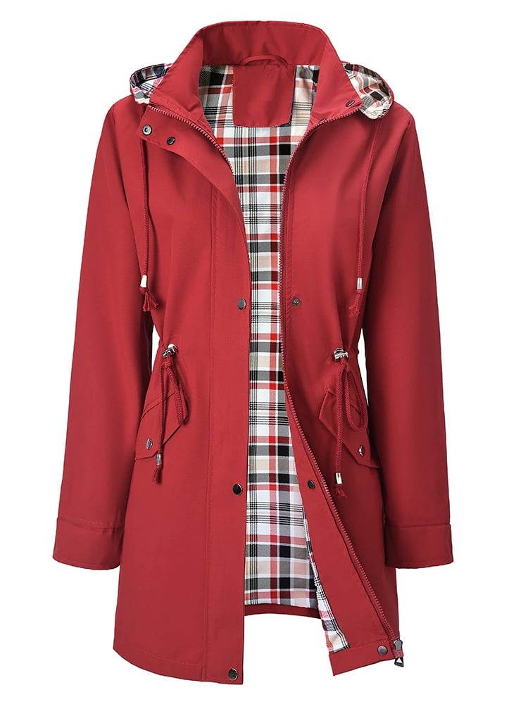 Solid Color Casual Jackets, Waterproof and Windproof Coats, Hooded Windbreakers