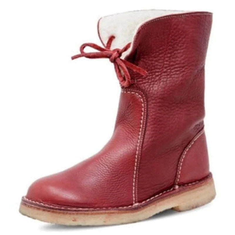 Winter Snow Boots Winter Mid Calf Boots Leather Snow Boots