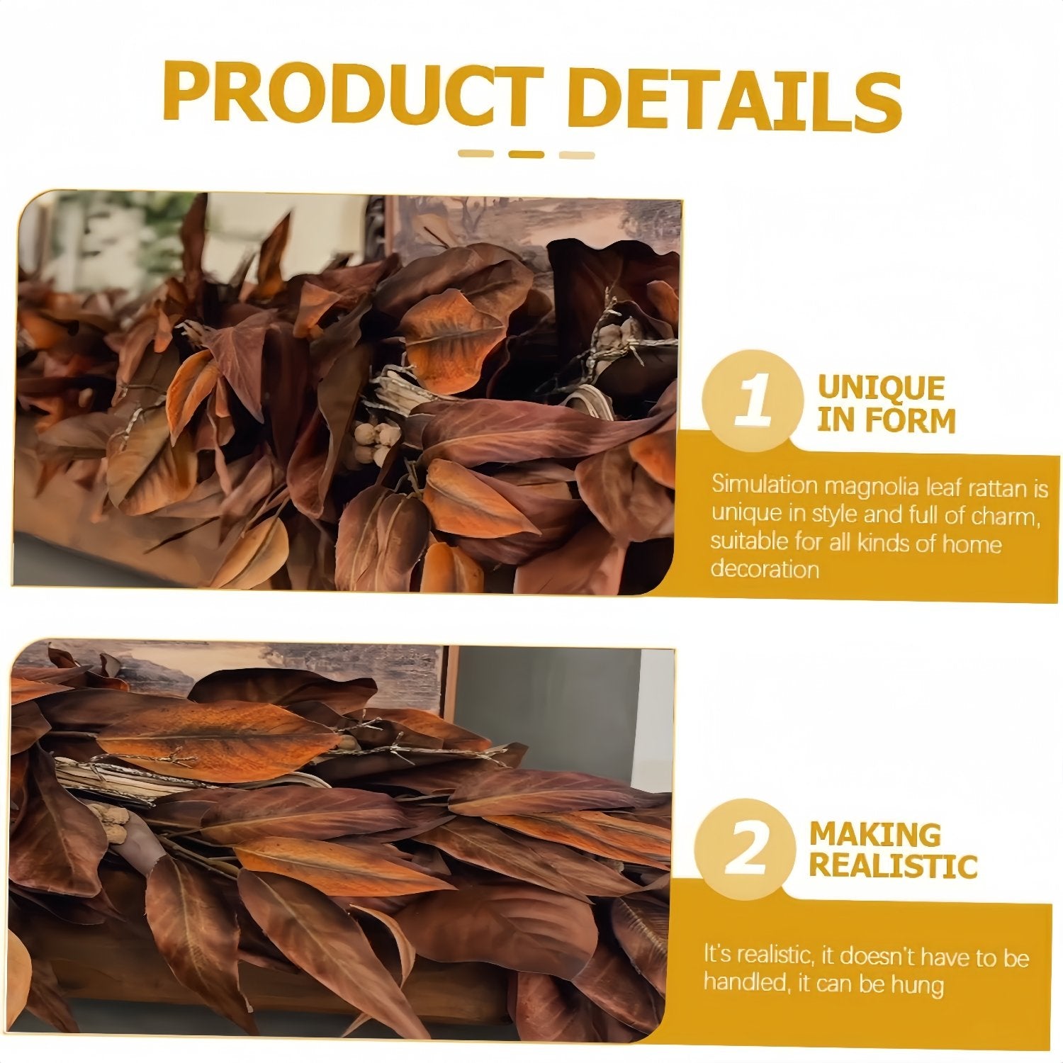 🎁Buy 2 Get Free Shipping🔥Brown Magnolia Leaf Garland