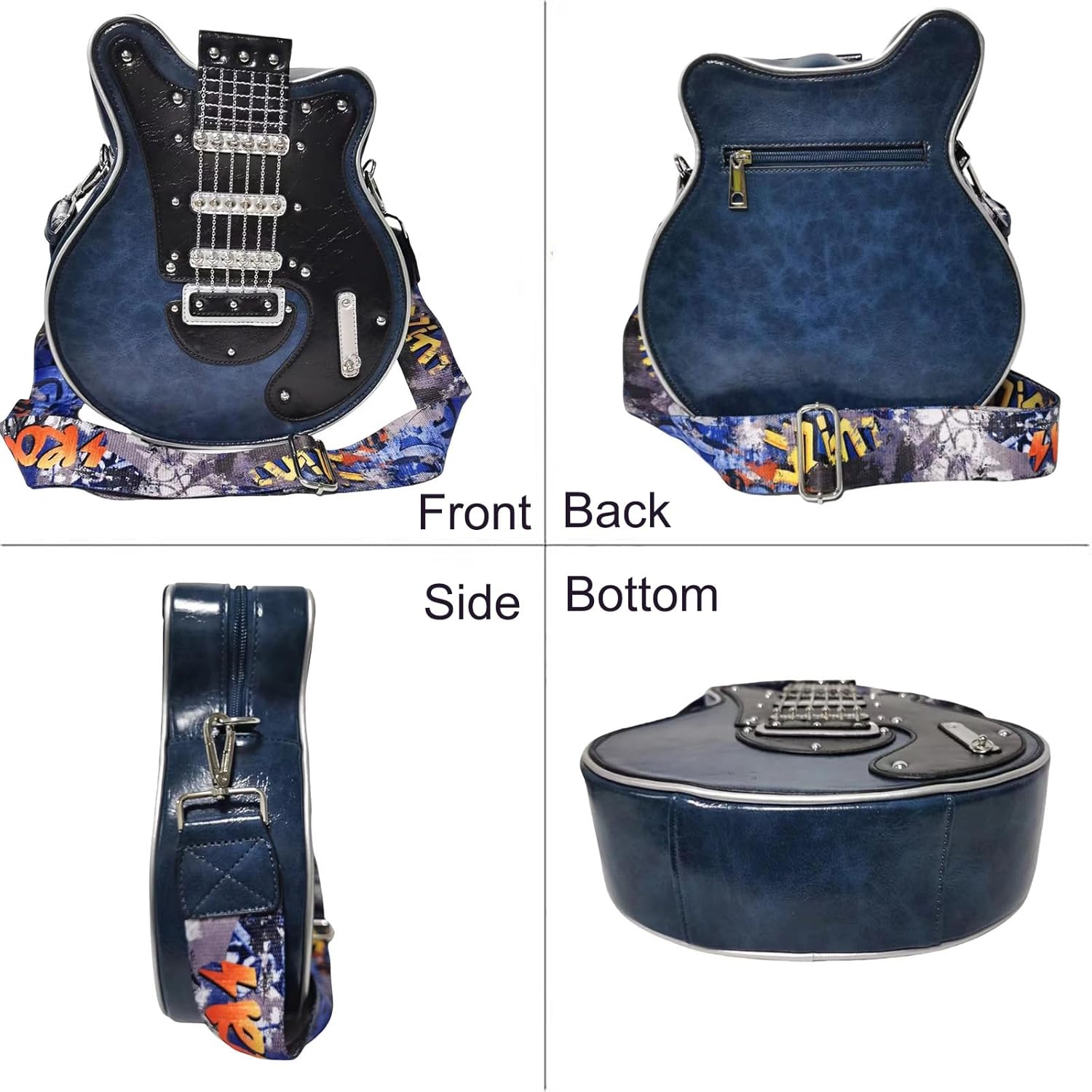 Guitar Shaped Crossbody Shoulder Bag