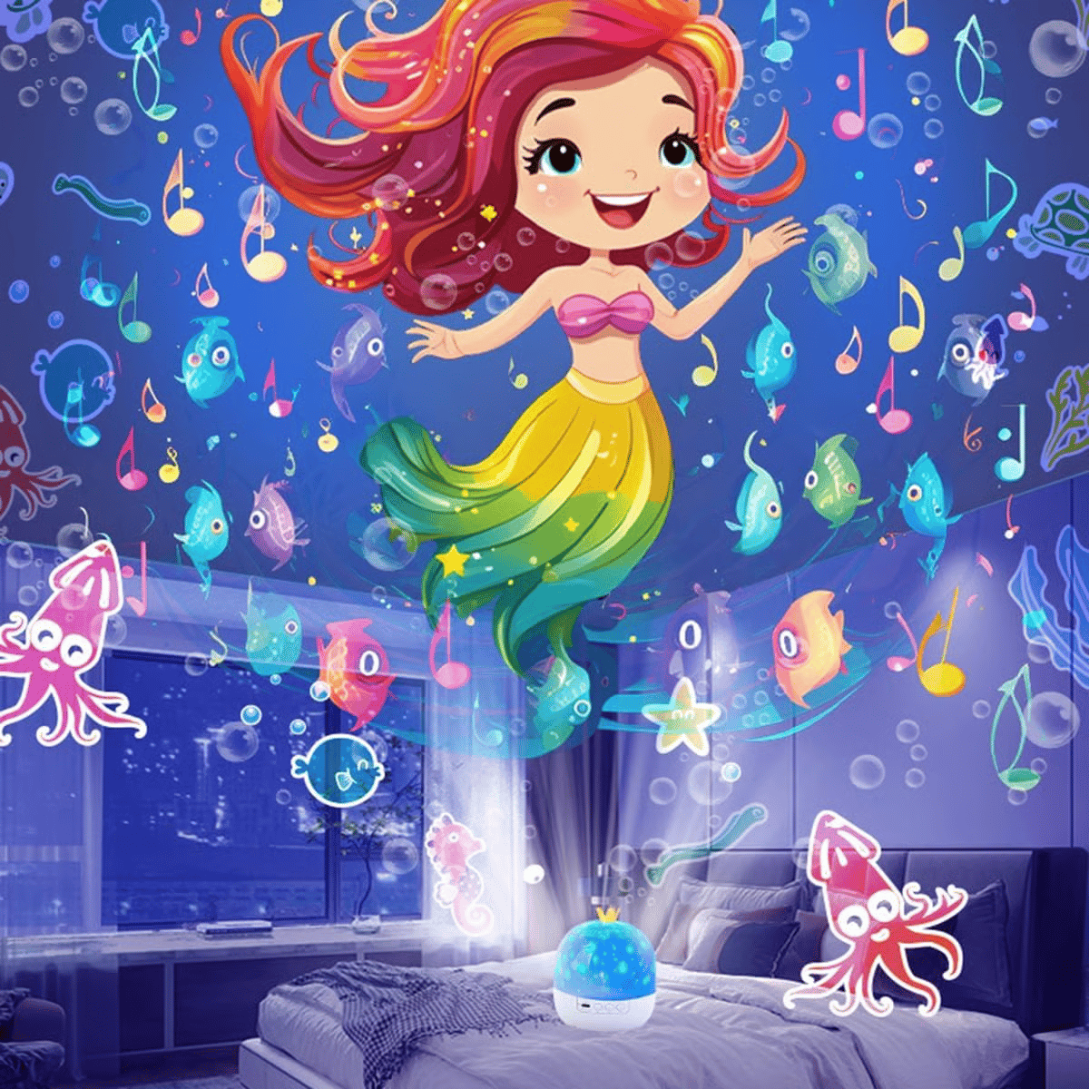⭐Projector Night Light for Kids 15 Sets of Films🌙Type-C Charging🔋