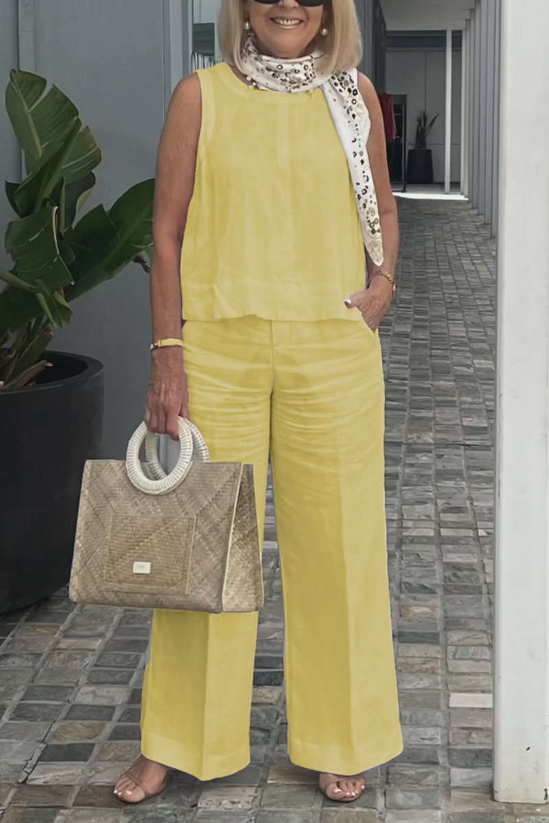 Limited time offer🔥Cotton and linen sleeveless suit